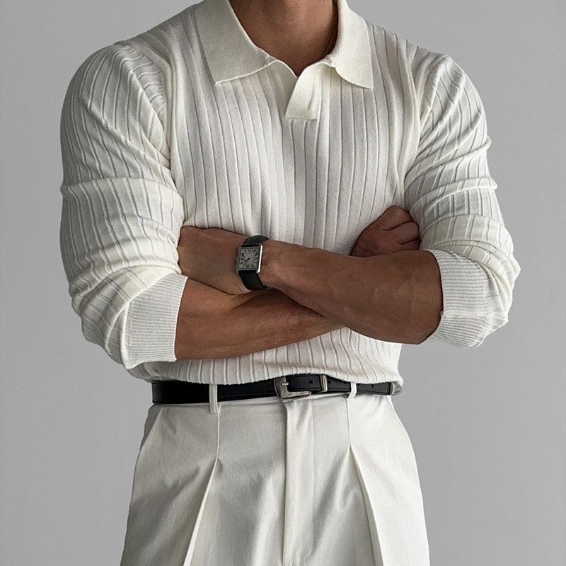 Long Sleeve V-Neck Polo